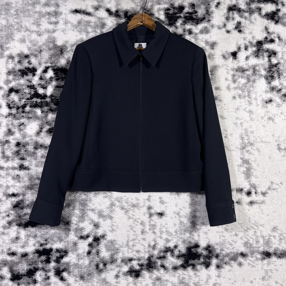 Renfrew Jacket Womens Size Medium Black Long Sleeve Cropped Zip High Fashion